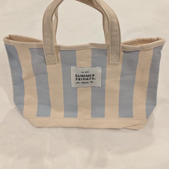 NWT Summer Fridays Mini Travel Tote Bag (Limited Edition, Cotton, Blue!) - Picture 2 of 11